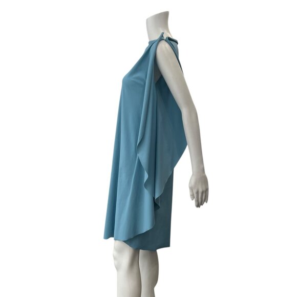 Maria Pinto 2023S Blue Boat Neck Hot Time In The City Drape Mini Dress size XS - Picture 3 of 7